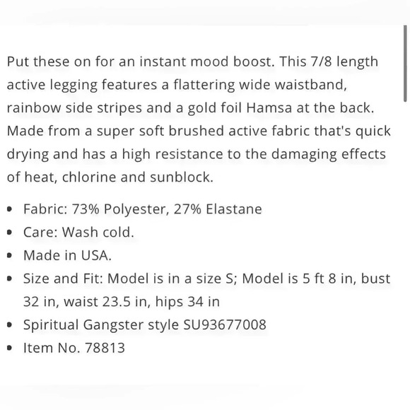 Spirtual Gangster rainbow 🌈  white track leggings sz small - Picture 12 of 12